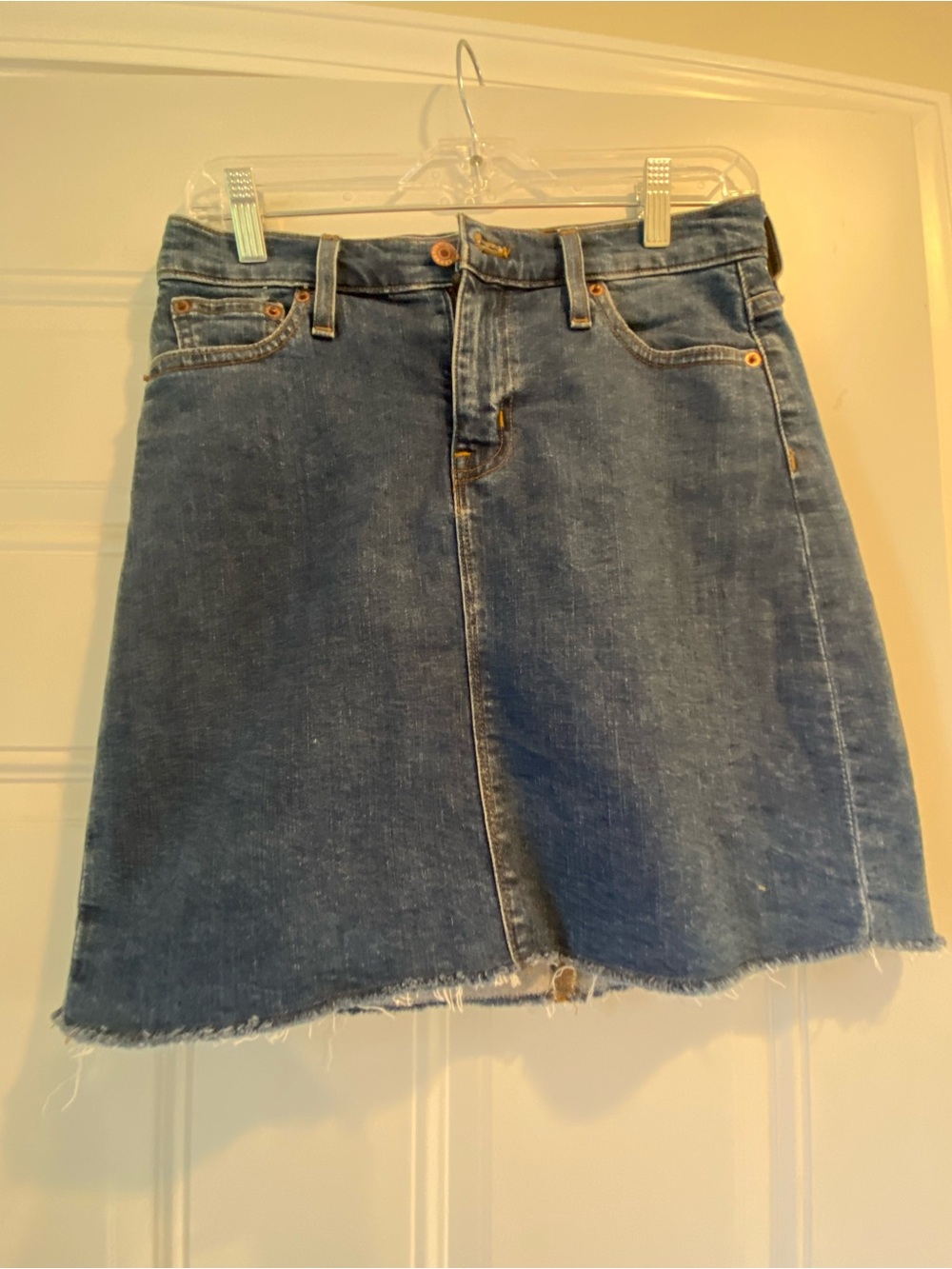 J Crew Mercantile Cut-off Denim Skirt